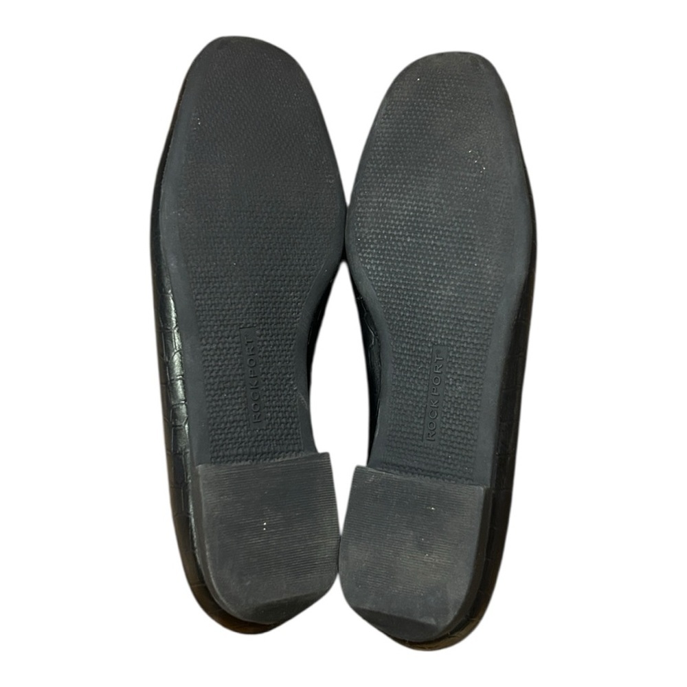 Rockport Embossed Square Toe Leather Loafers Black Size 7 - Picture 10 of 11